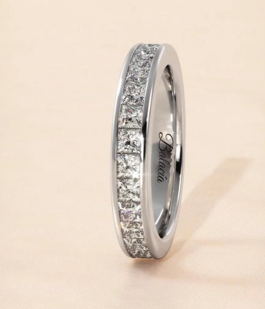 1 ctw Princess Cut Half Eternity Wedding Band