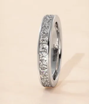 1 ctw Princess Cut Half Eternity Wedding Band