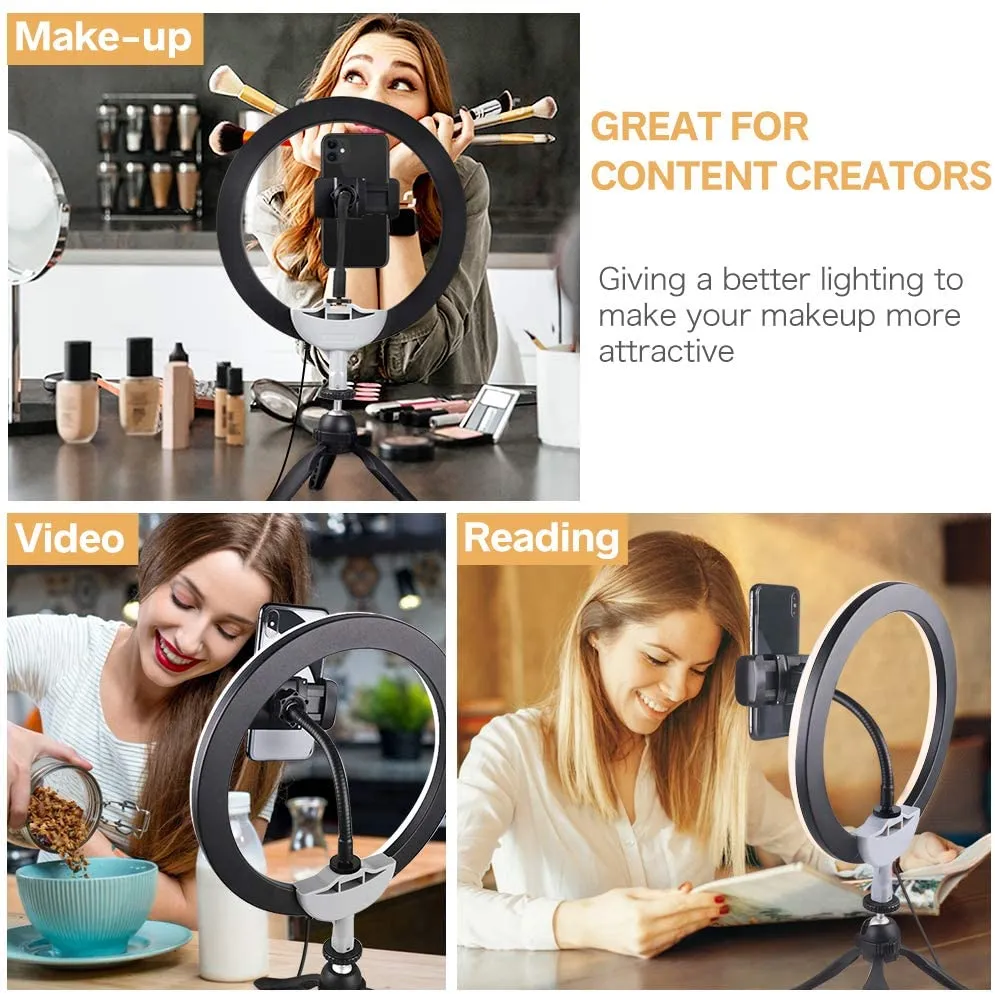 10" Studio Style LED Ring Light With Phone Mount