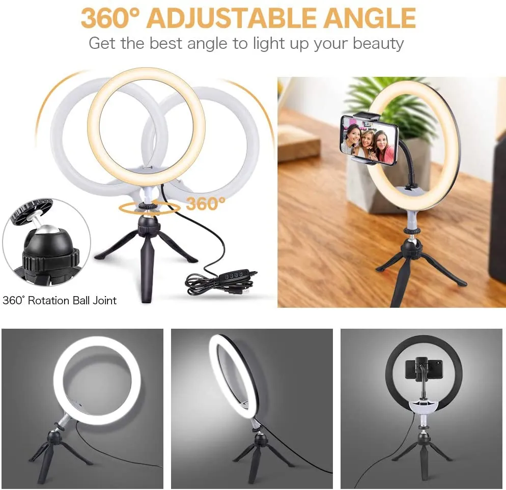 10" Studio Style LED Ring Light With Phone Mount