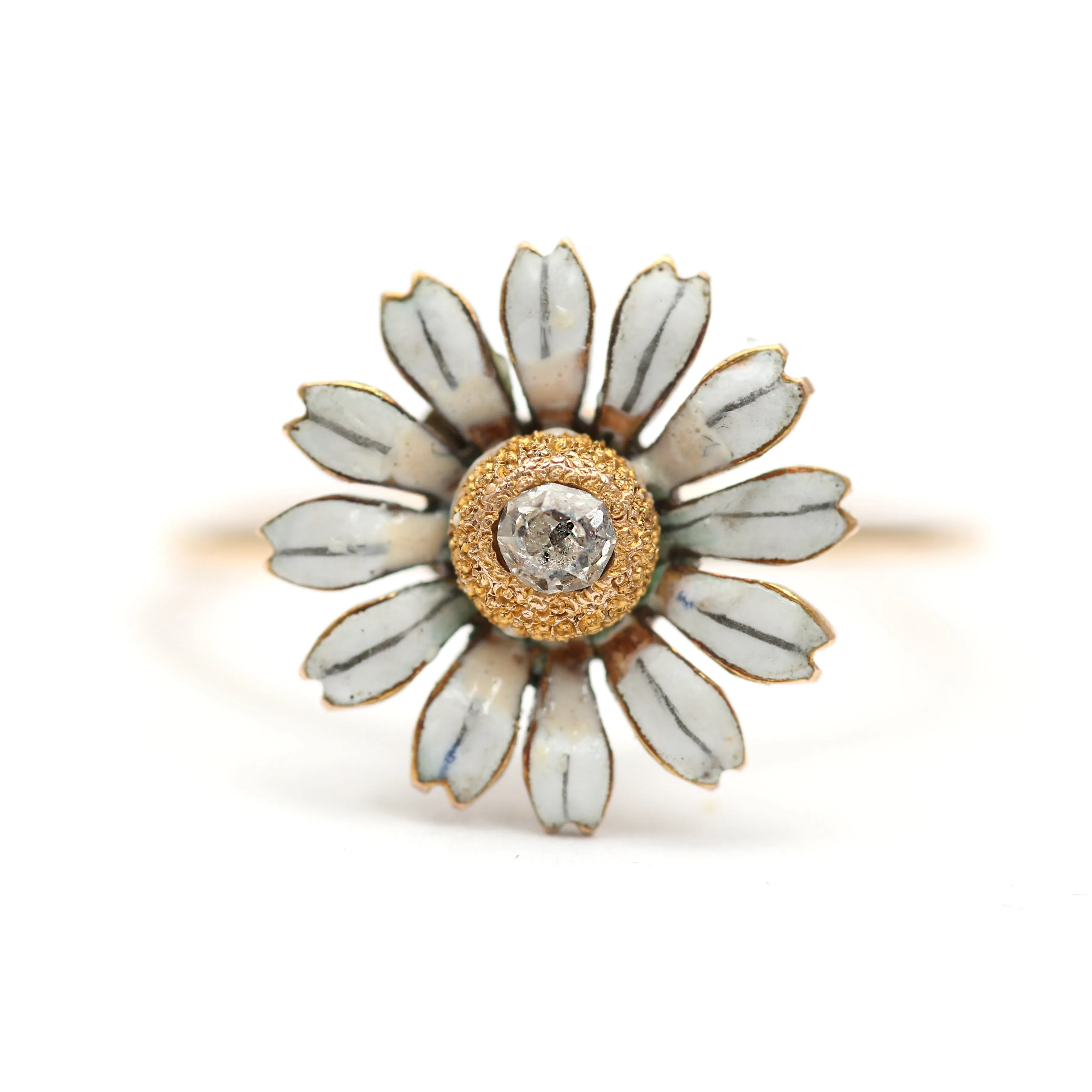14k Diamond Daisy Ring