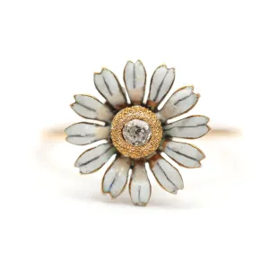 14k Diamond Daisy Ring