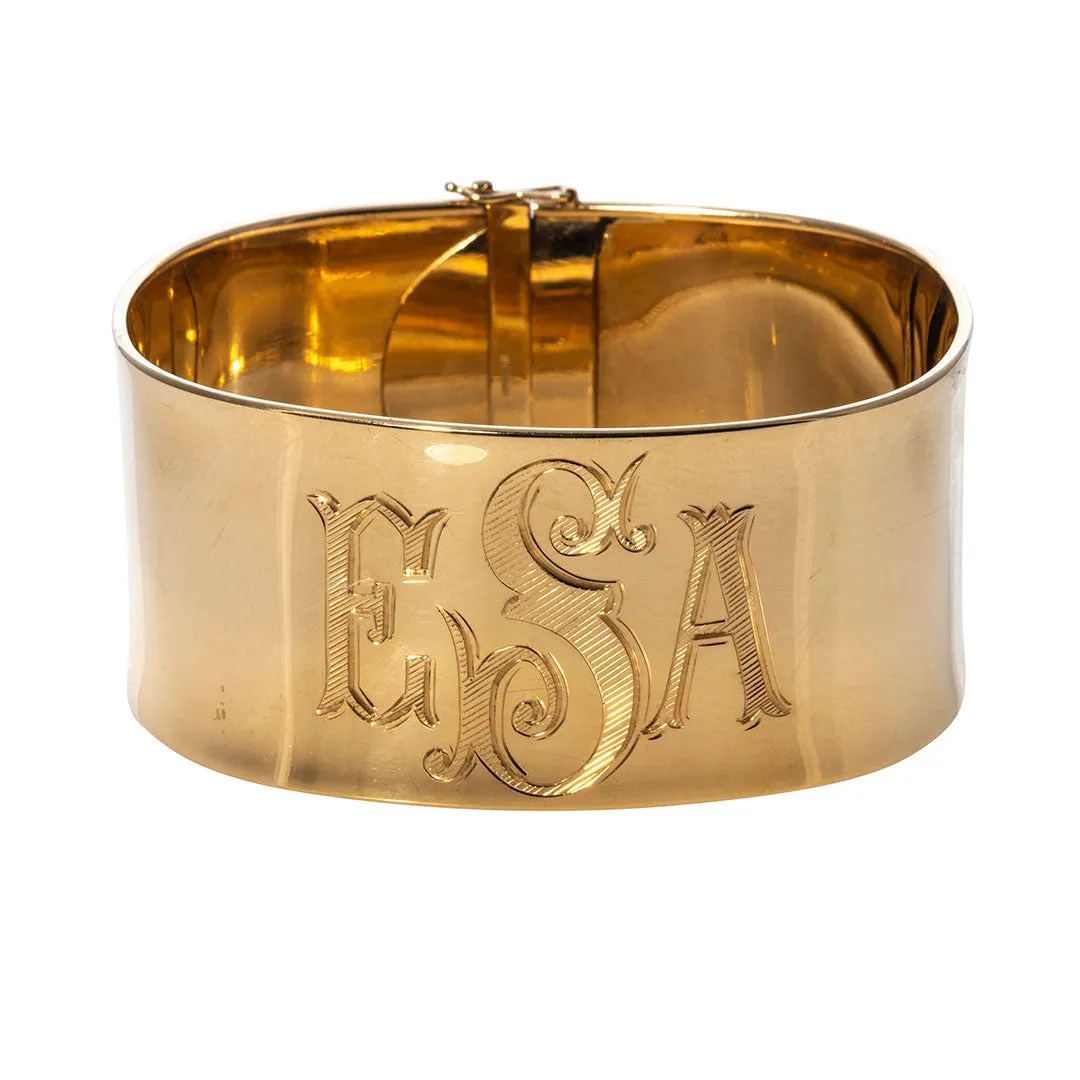14K Gold Extra Wide Cuff Bangle