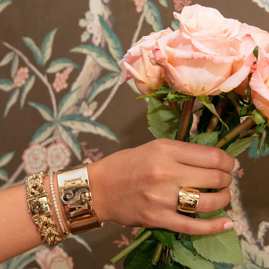 14K Gold Extra Wide Cuff Bangle