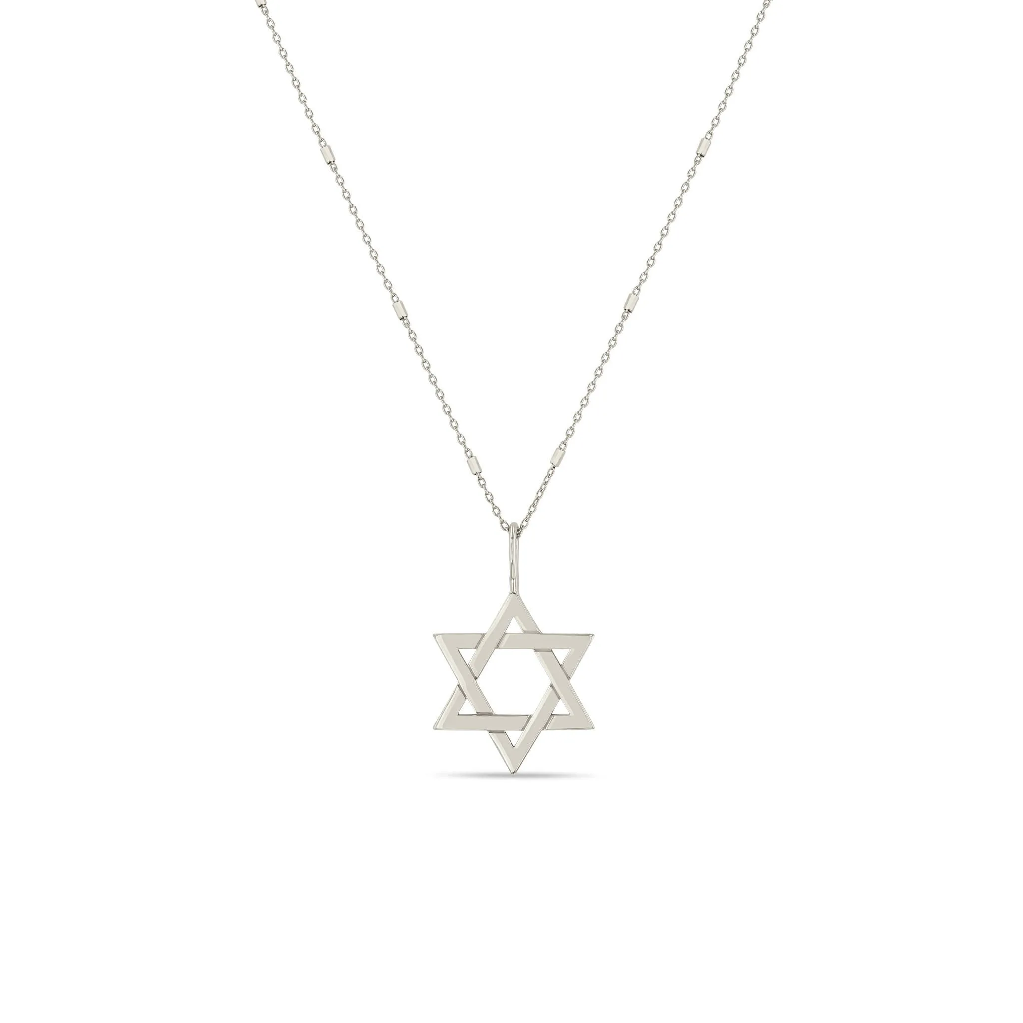 14k Gold Medium Star of David Pendant Necklace