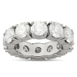 14k White Gold Clarity Enhanced Diamond Eternity Wedding Band 12 Ctw