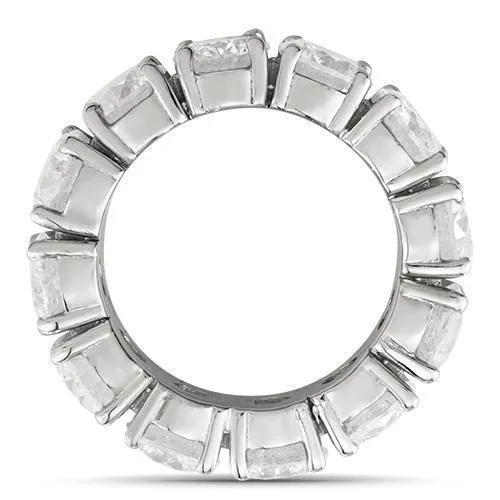 14k White Gold Clarity Enhanced Diamond Eternity Wedding Band 12 Ctw