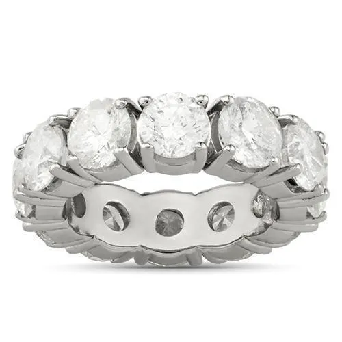 14k White Gold Clarity Enhanced Diamond Eternity Wedding Band 12 Ctw