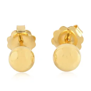 18K Yellow Gold Simple Design Stud Earrings For Her