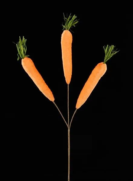 22"L Velvet Carrot Spray x 3: Orange - HE4181