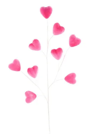 28.5"L Velvet Heart Spray: Pink - HV136922