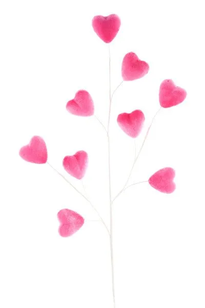 28.5"L Velvet Heart Spray: Pink - HV136922