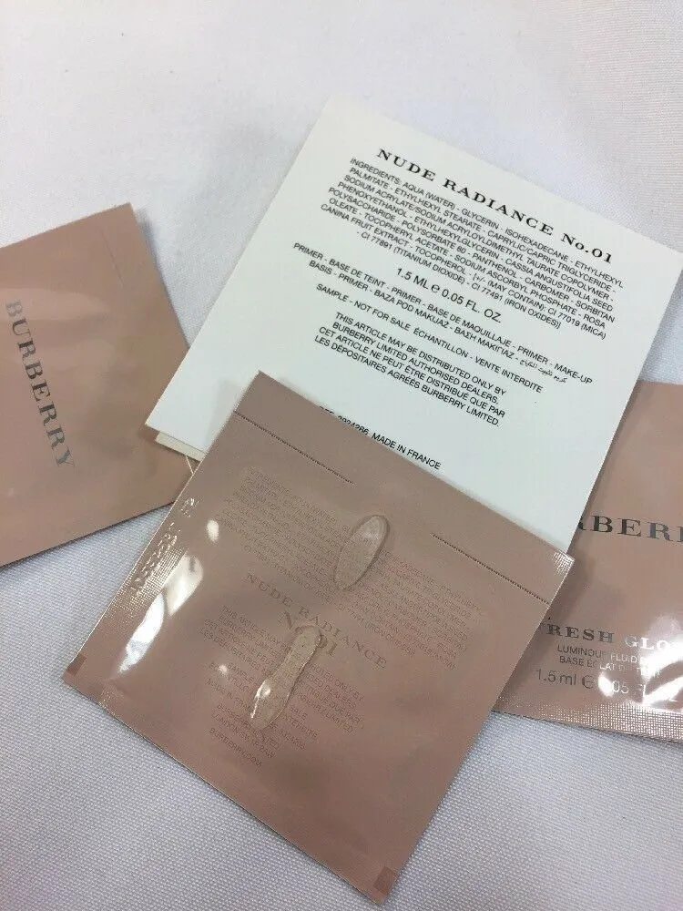 (3) Burberry Fresh Glow Nude Radiance 01 Luminous Fluid Base Highlight Sample