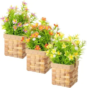 3 Pcs Babys Breath Artificial Flowers with Basket