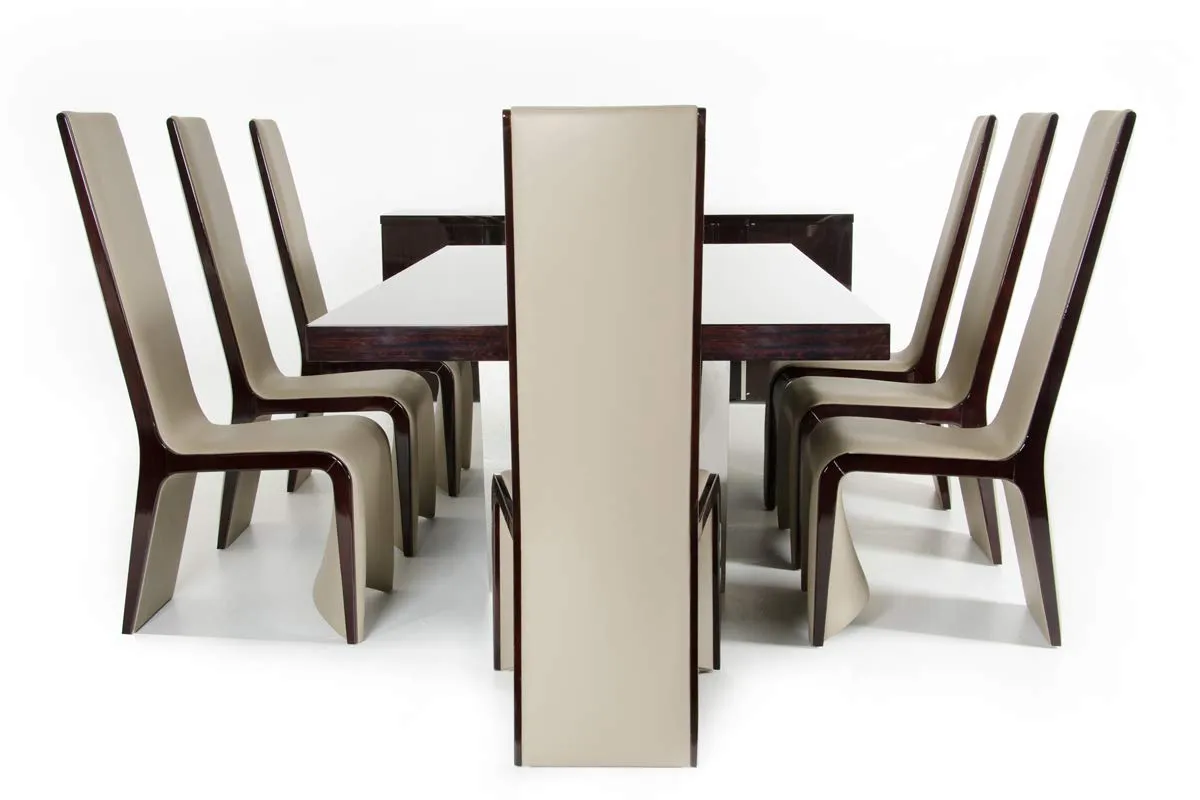30" Ebony High Gloss MDF and Steel Dining Table