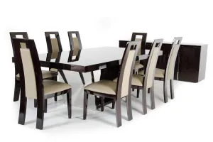 30" Ebony High Gloss MDF and Steel Dining Table
