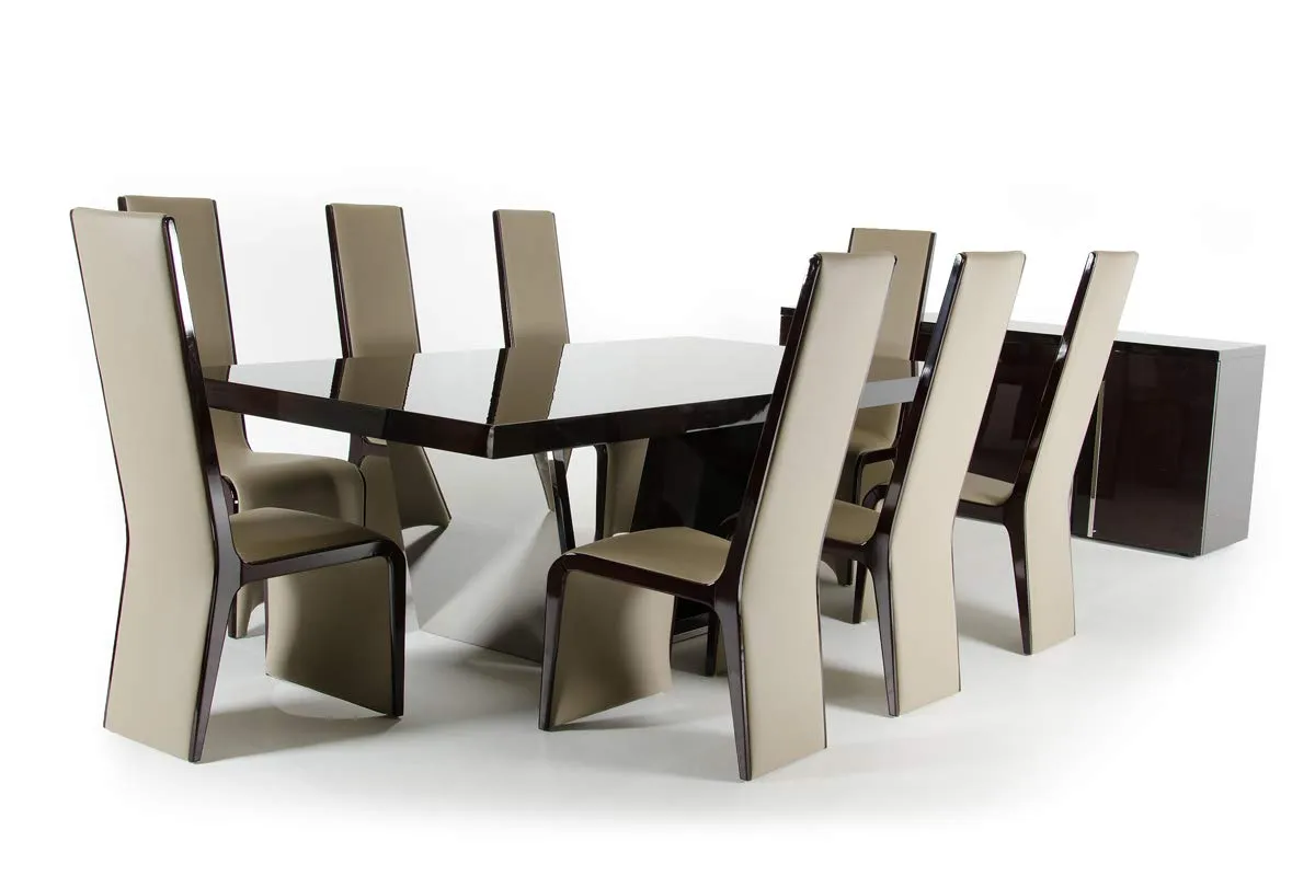 30" Ebony High Gloss MDF and Steel Dining Table