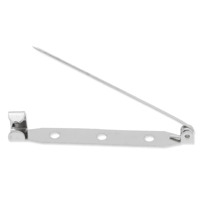 45mm simple Brooch Back Safe Pin With Three Holes,nickel color,5mm width,20 picecs/lot