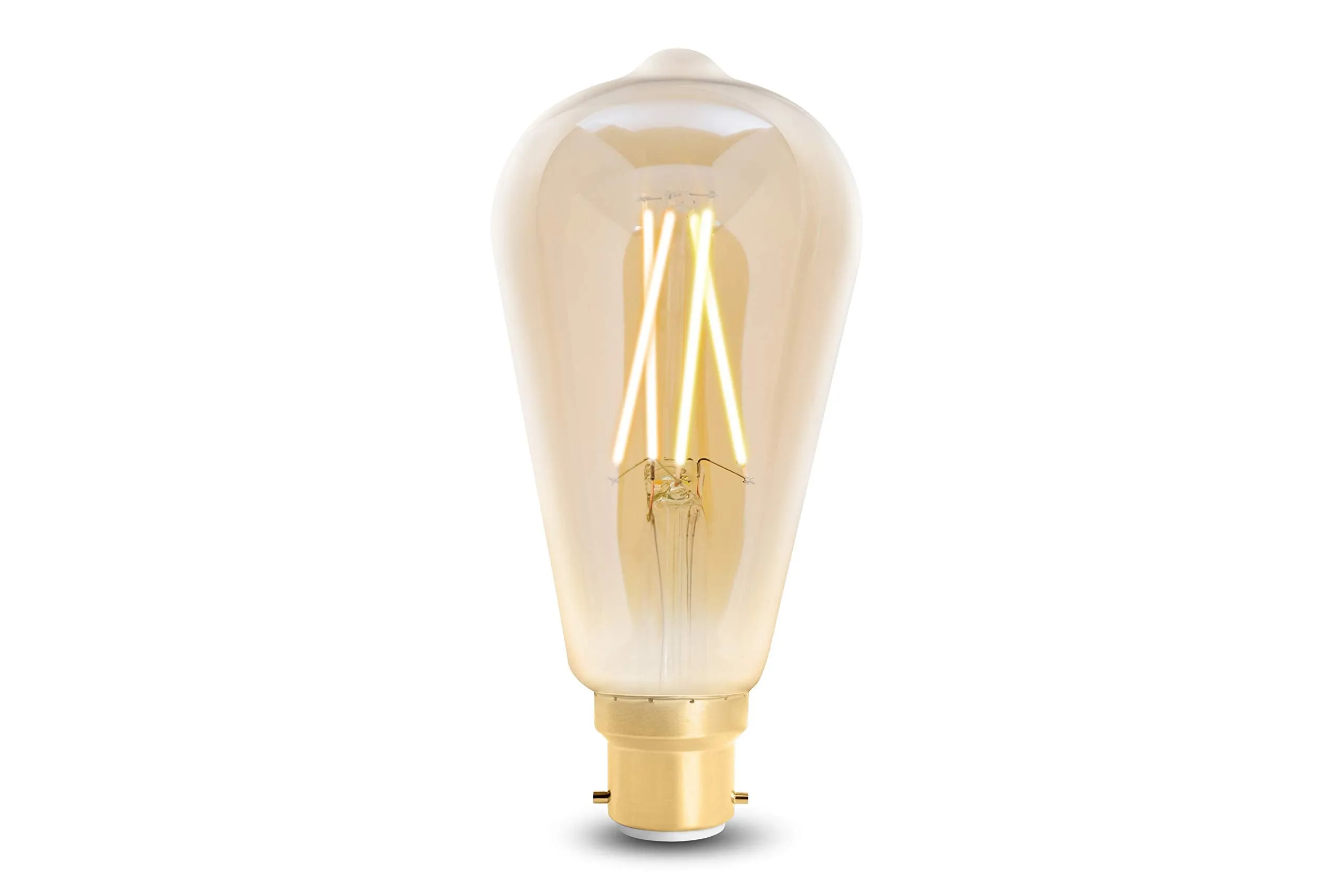 4lite WiZ Connected ST64 Amber White WiFi LED Smart Bulb B22 Bayonet Cap