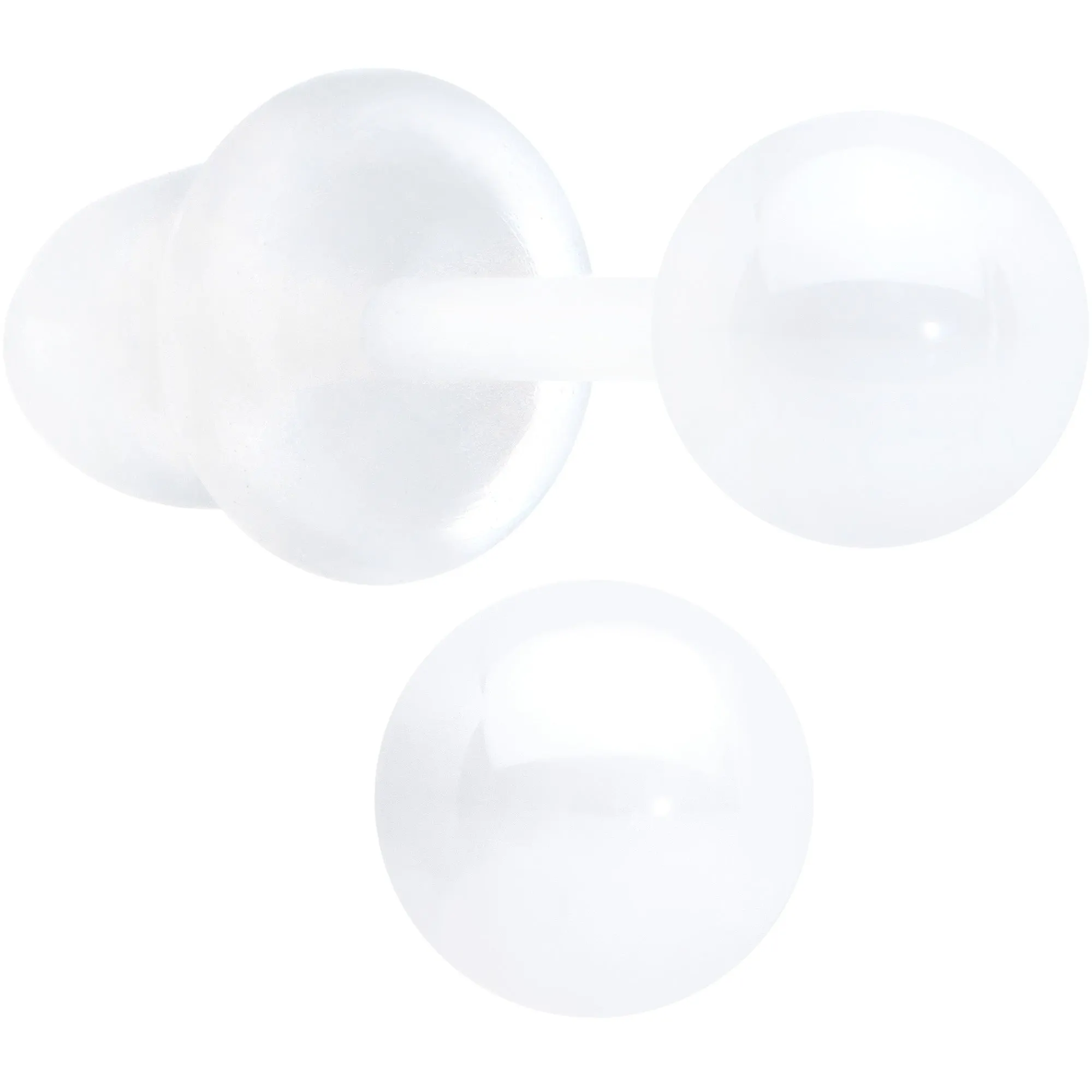 4mm White Ceramic Ball Stud Earrings 18 Gauge