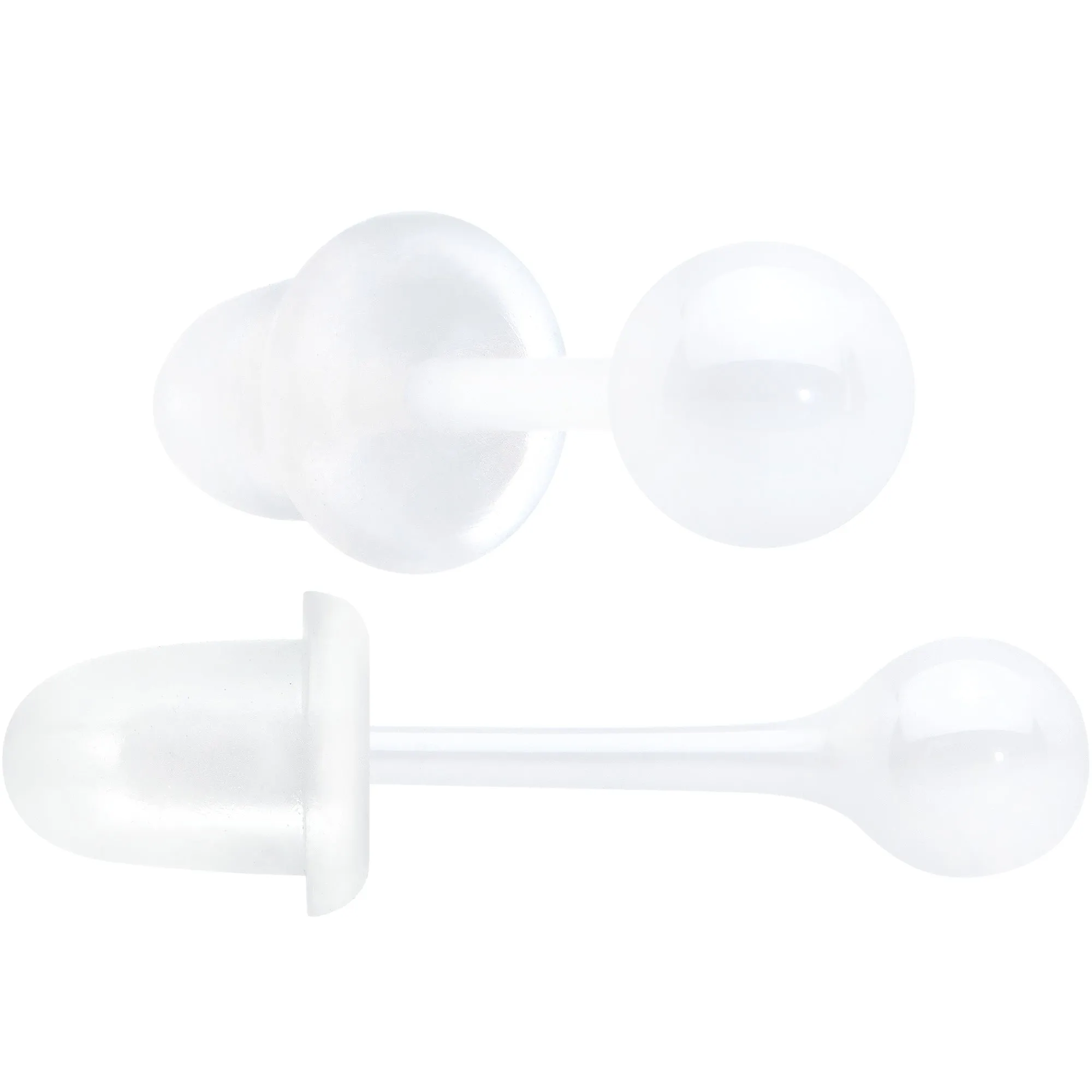 4mm White Ceramic Ball Stud Earrings 18 Gauge