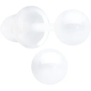4mm White Ceramic Ball Stud Earrings 18 Gauge