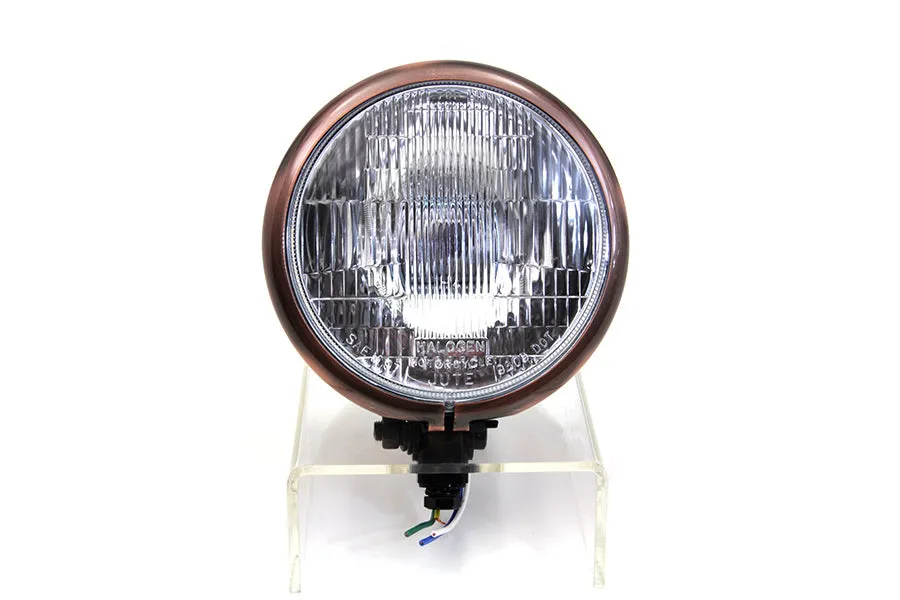 5 ¾" Headlight - Black & Copper