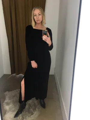 70’s BLACK VELVET MAXI / MEDIUM