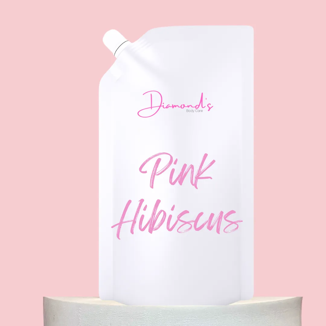 8oz. Botanical Body Oil Refillable Pouch- Pink Hibiscus