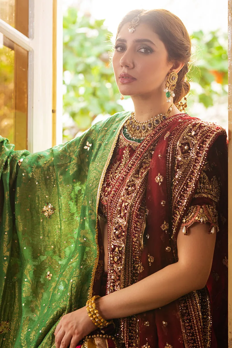 A Chic Velvet Hand Embroidered Bridal Lehenga #BR26