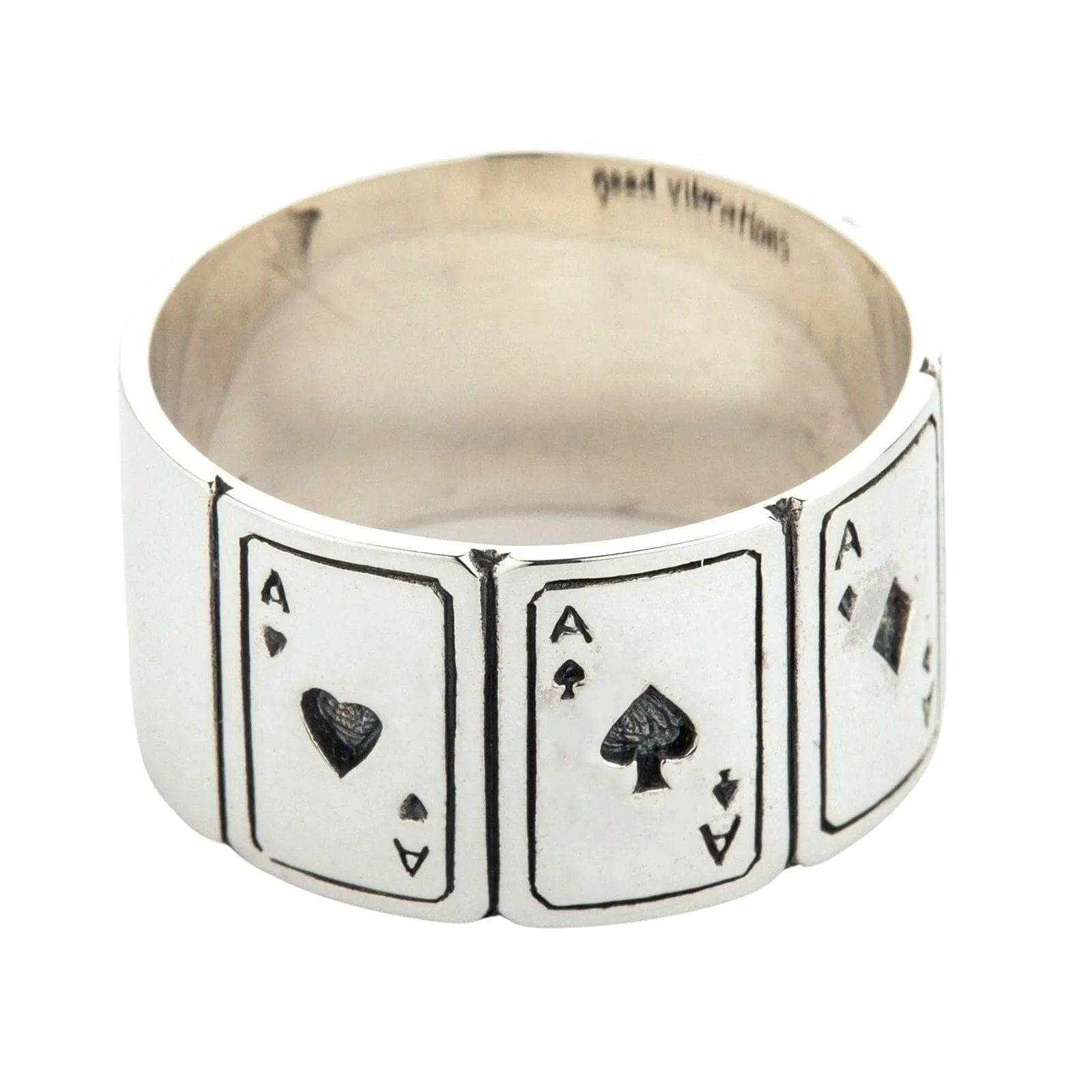 Ace Cards 925 Sterling Silver Band Ring