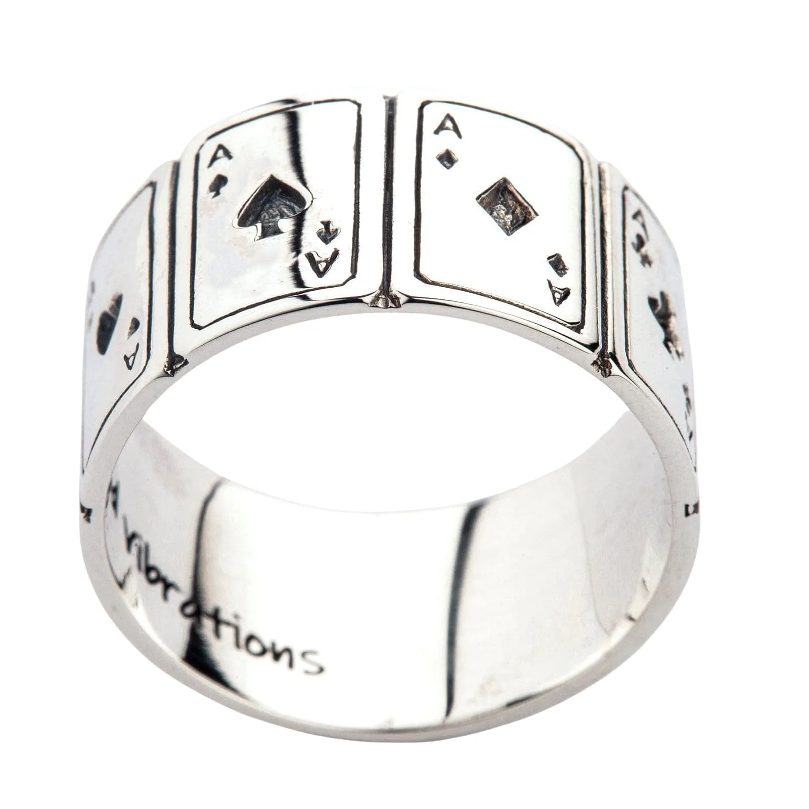 Ace Cards 925 Sterling Silver Band Ring