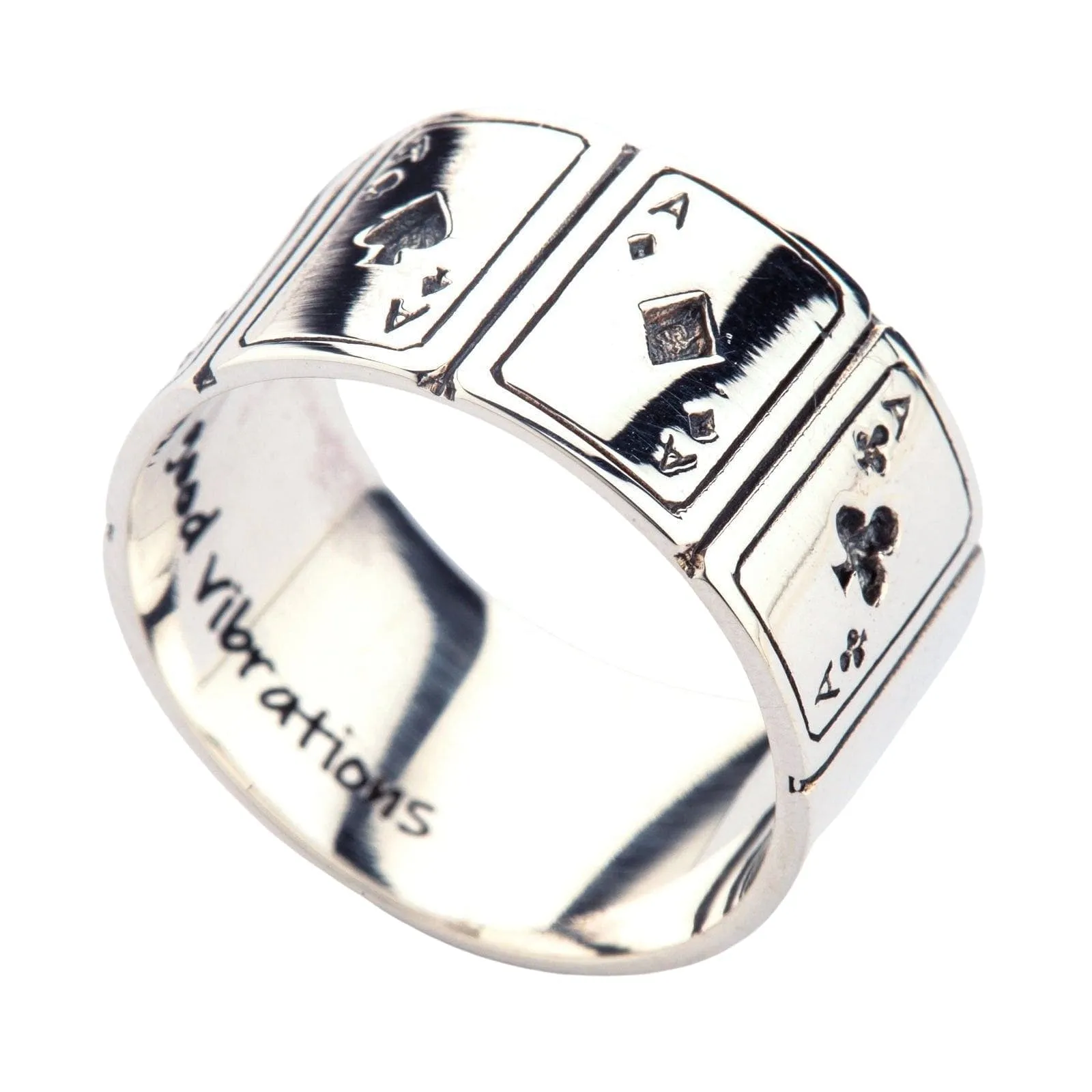 Ace Cards 925 Sterling Silver Band Ring