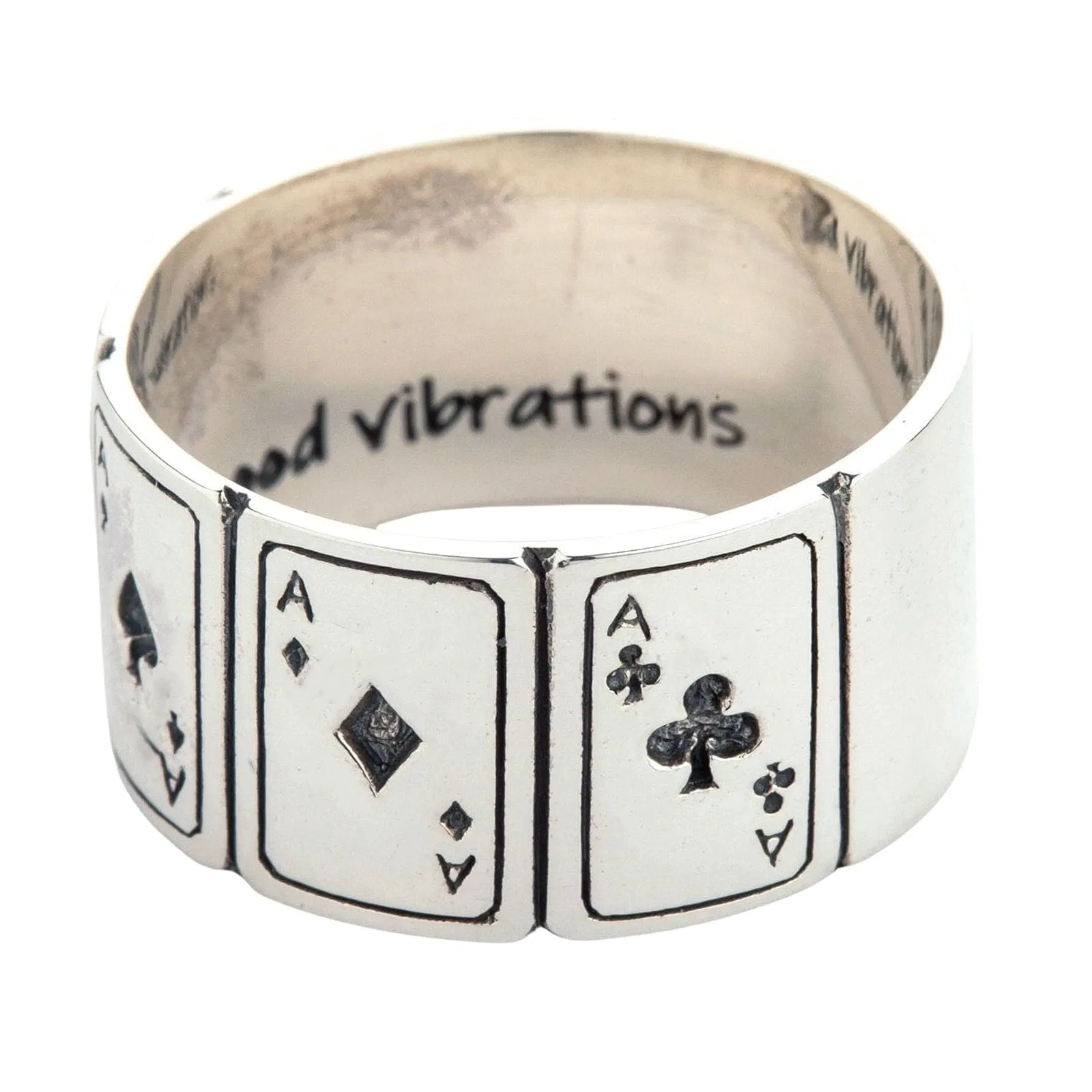 Ace Cards 925 Sterling Silver Band Ring
