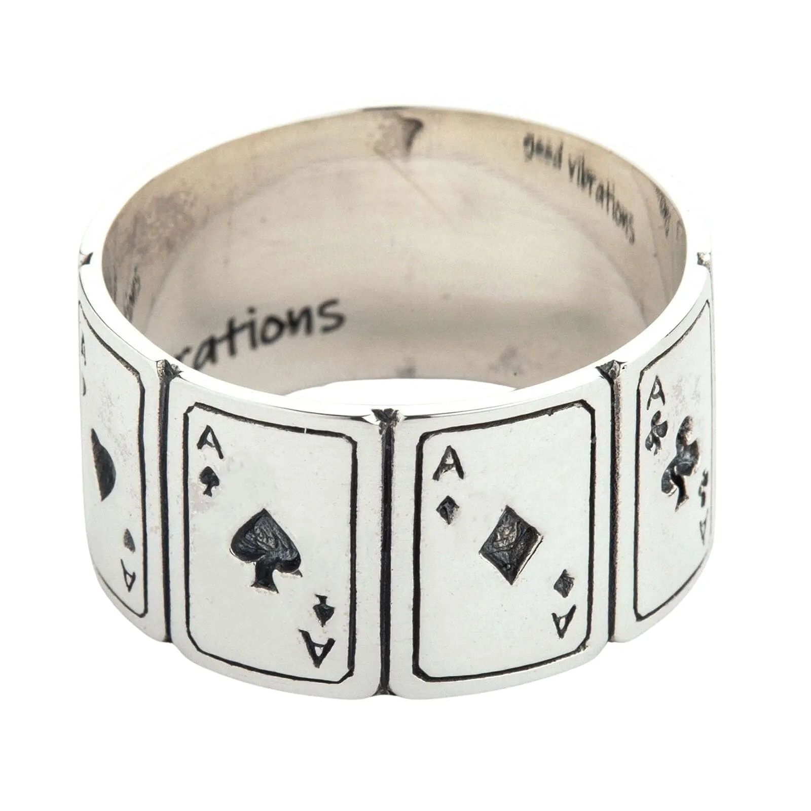 Ace Cards 925 Sterling Silver Band Ring