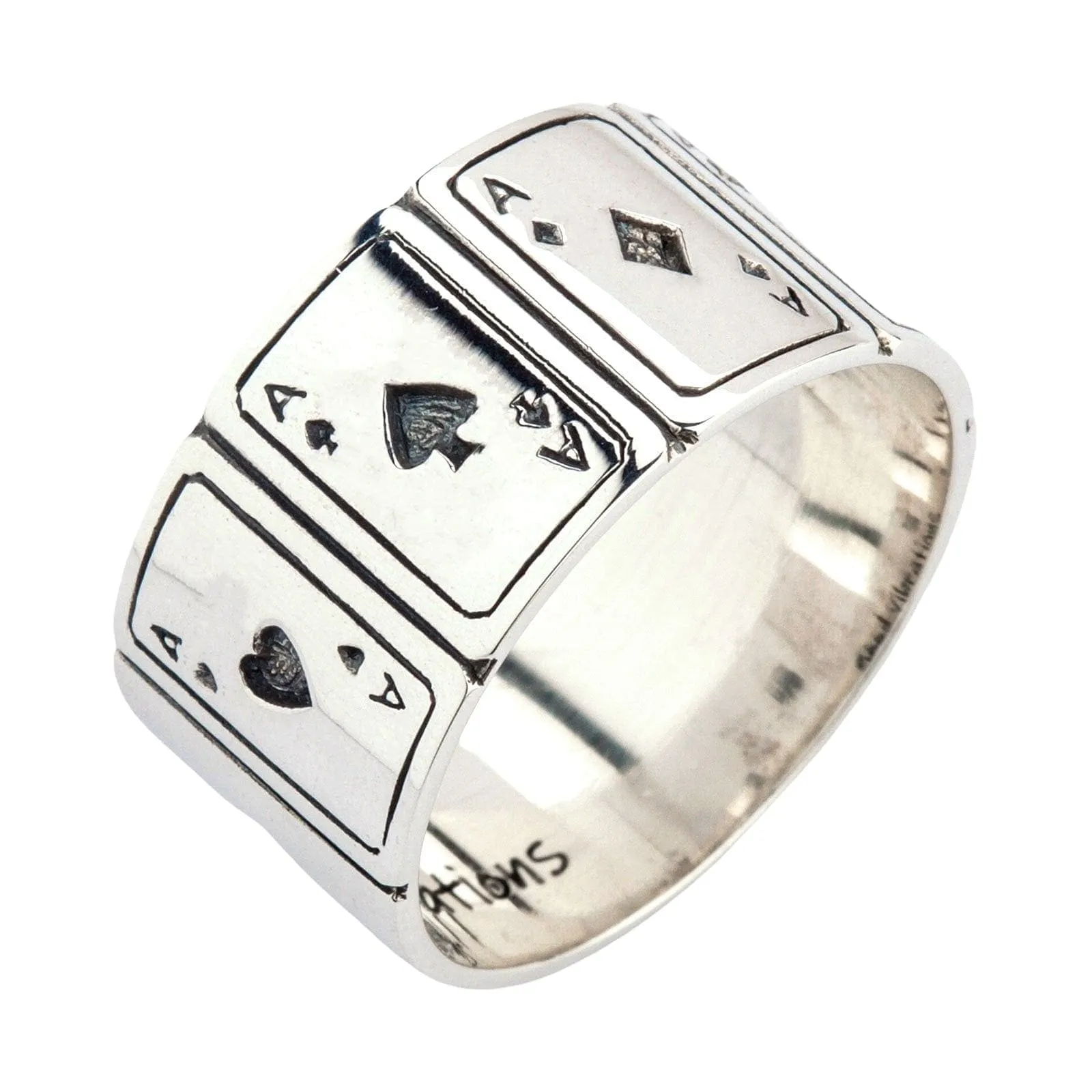 Ace Cards 925 Sterling Silver Band Ring