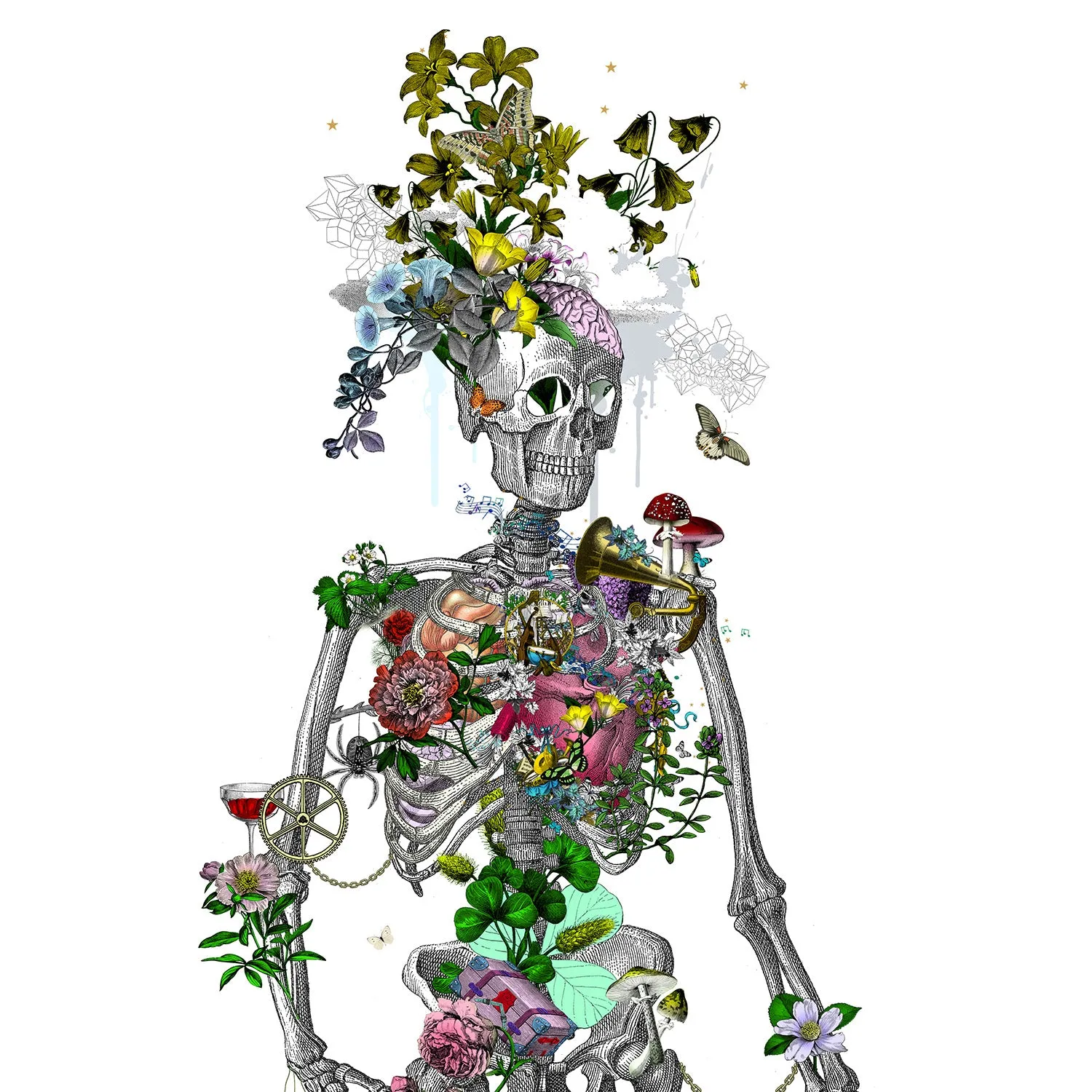 Ad moldu skaltu verda - Still Skeleton white - Art Print