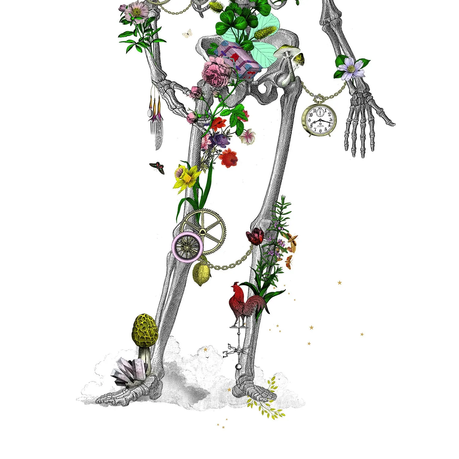 Ad moldu skaltu verda - Still Skeleton white - Art Print