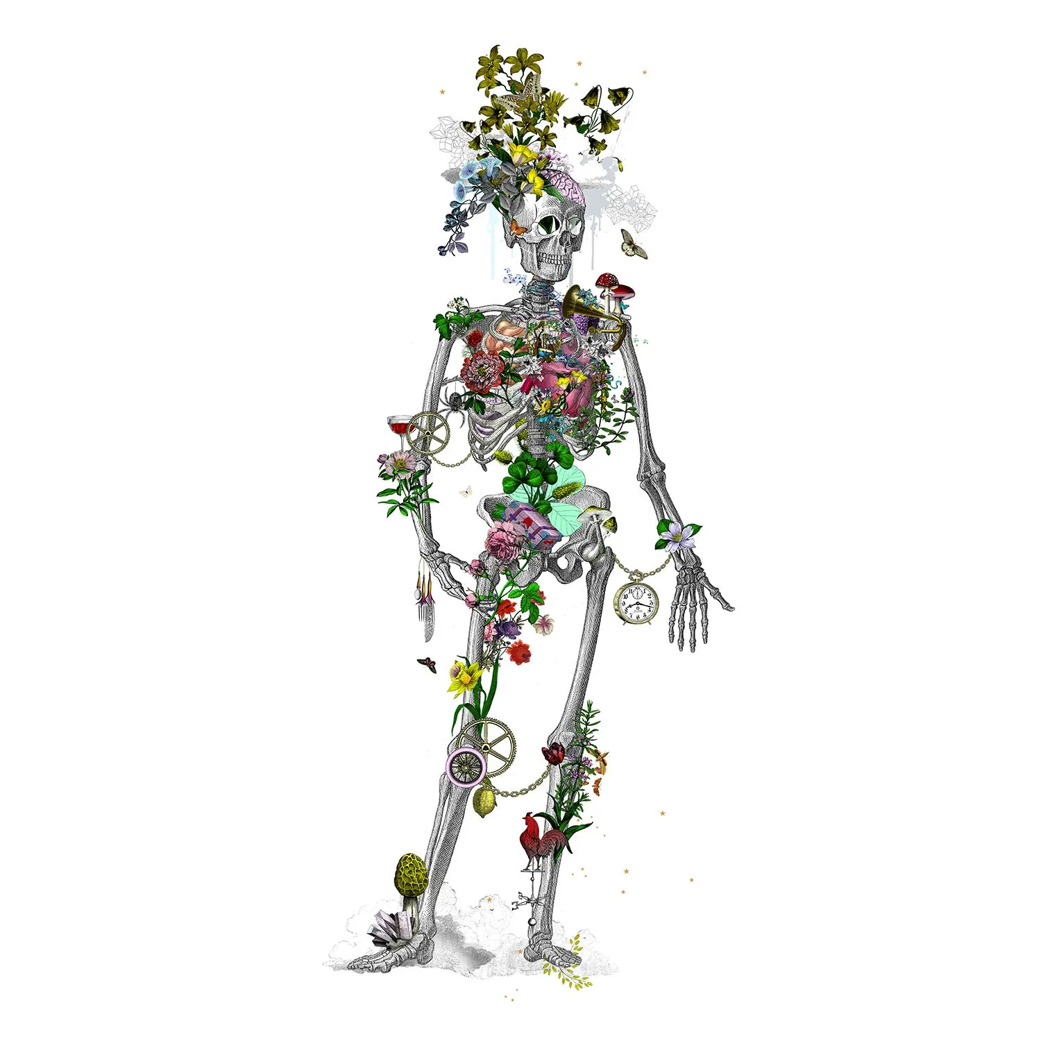 Ad moldu skaltu verda - Still Skeleton white - Art Print
