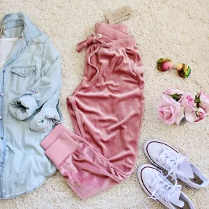 Agave Rose Velvet Joggers