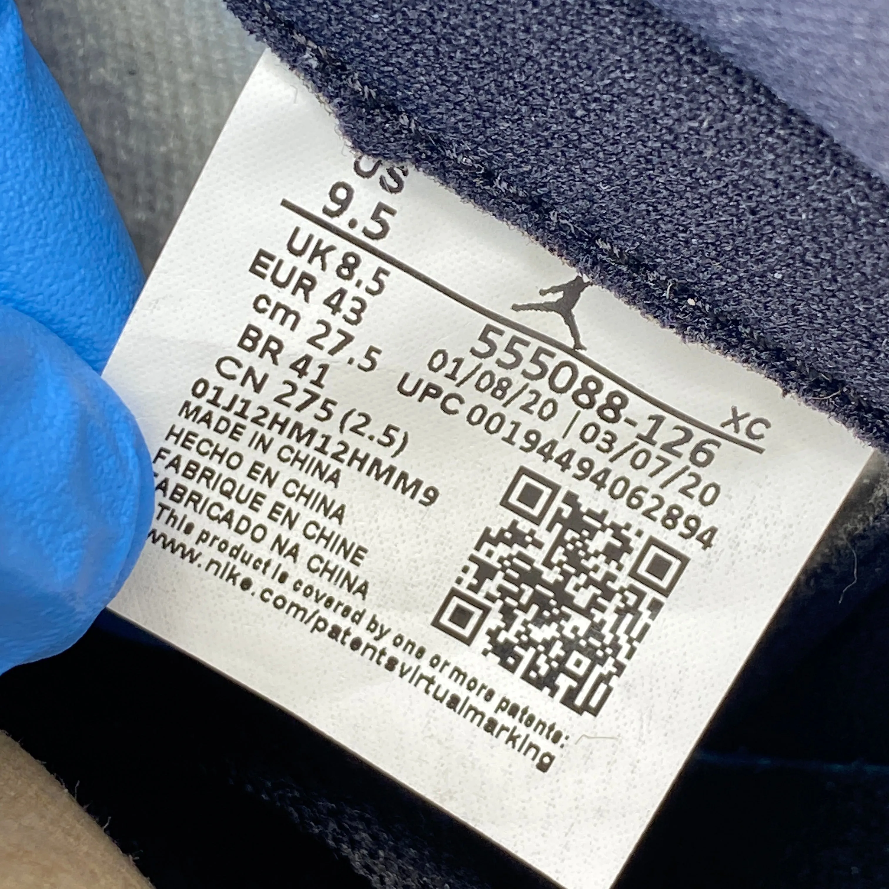 Air Jordan 1 Retro High OG "Light Smoke Grey" 2020 New (Cond) Size 9.5