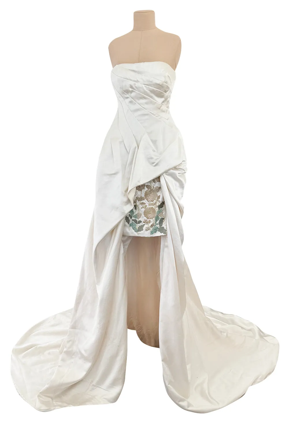Alexander McQueen 2011 by Sarah Burton Strapless Ivory with Embroidered Flowers