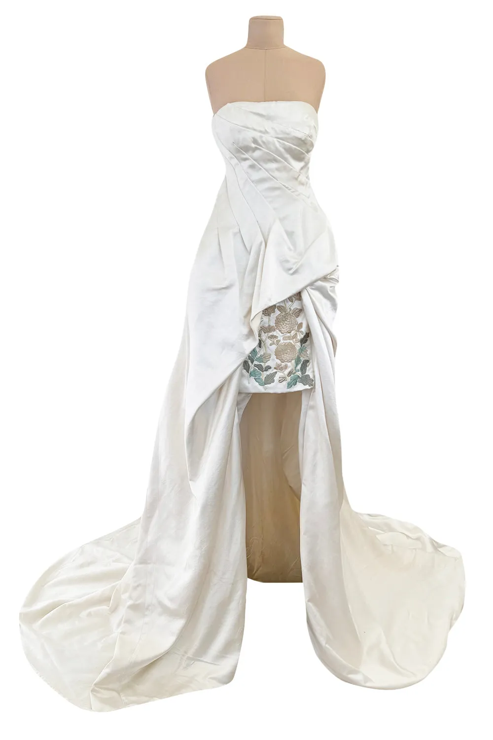 Alexander McQueen 2011 by Sarah Burton Strapless Ivory with Embroidered Flowers