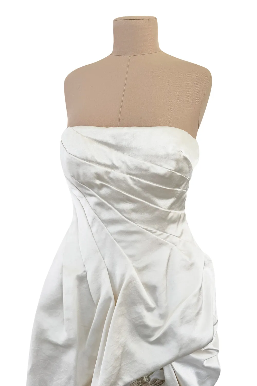 Alexander McQueen 2011 by Sarah Burton Strapless Ivory with Embroidered Flowers