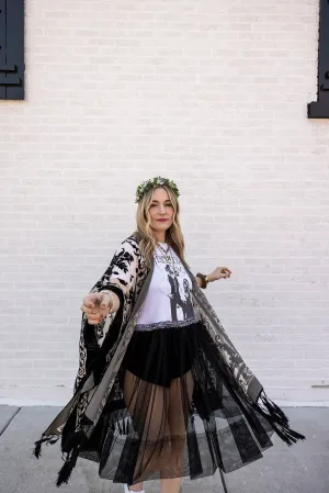 alexandria velvet duster in black