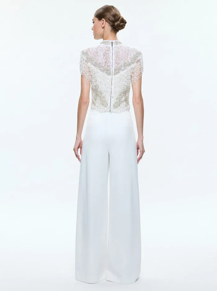 Alice   Olivia - Andra High Rise Wide Leg Pant - Off White