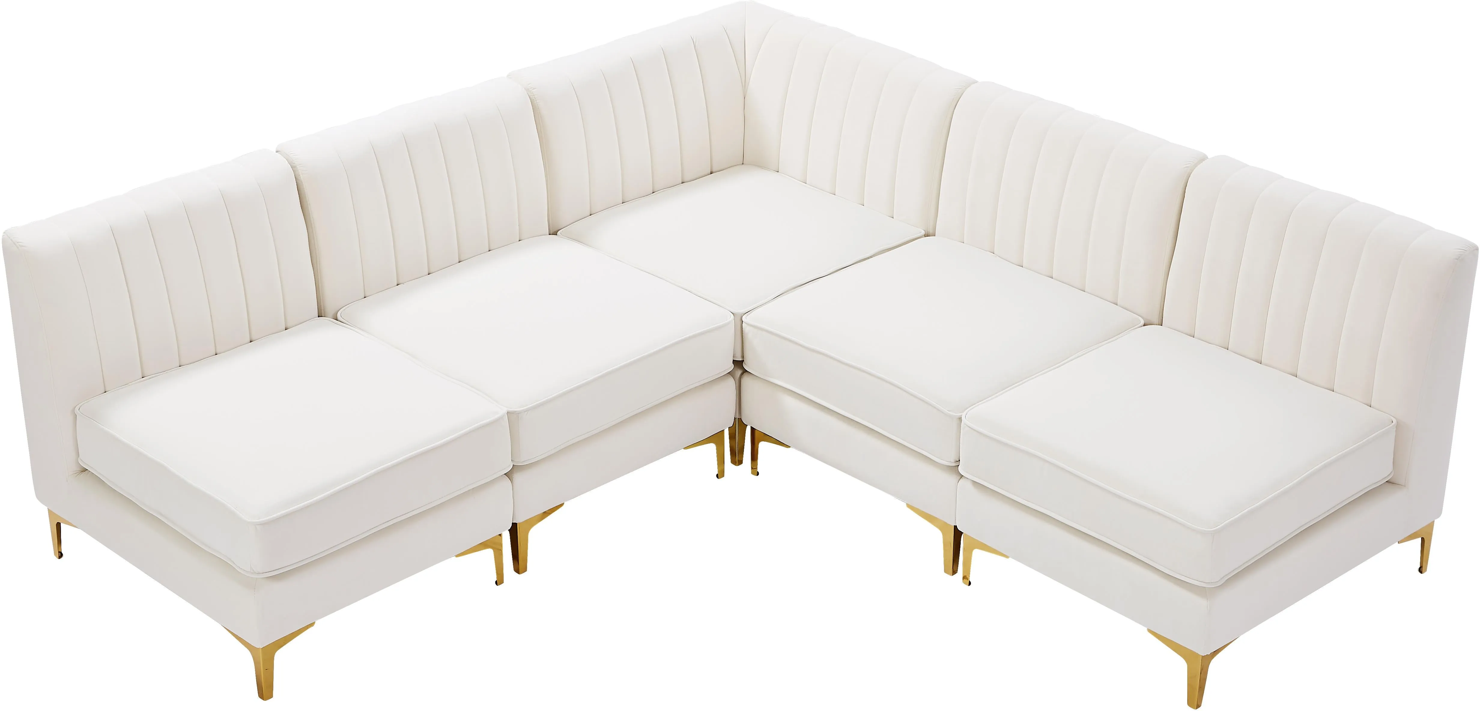 Alina Cream Velvet Modular Sectional
