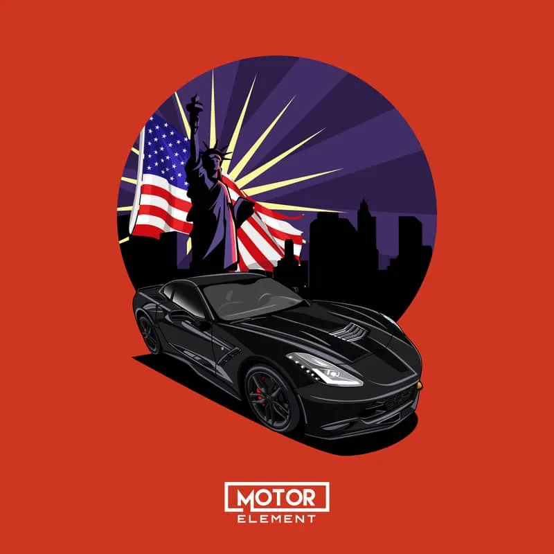 American Cars | Custom Digital Drawing