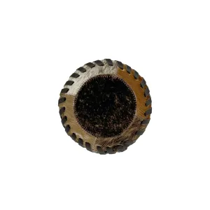 American West at Home Hair-On Hide 5" Round Coaster with Suede Backing