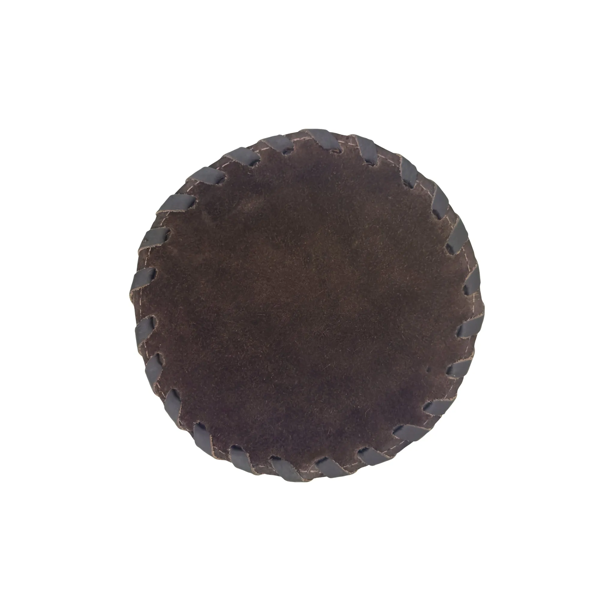 American West at Home Hair-On Hide 5" Round Coaster with Suede Backing